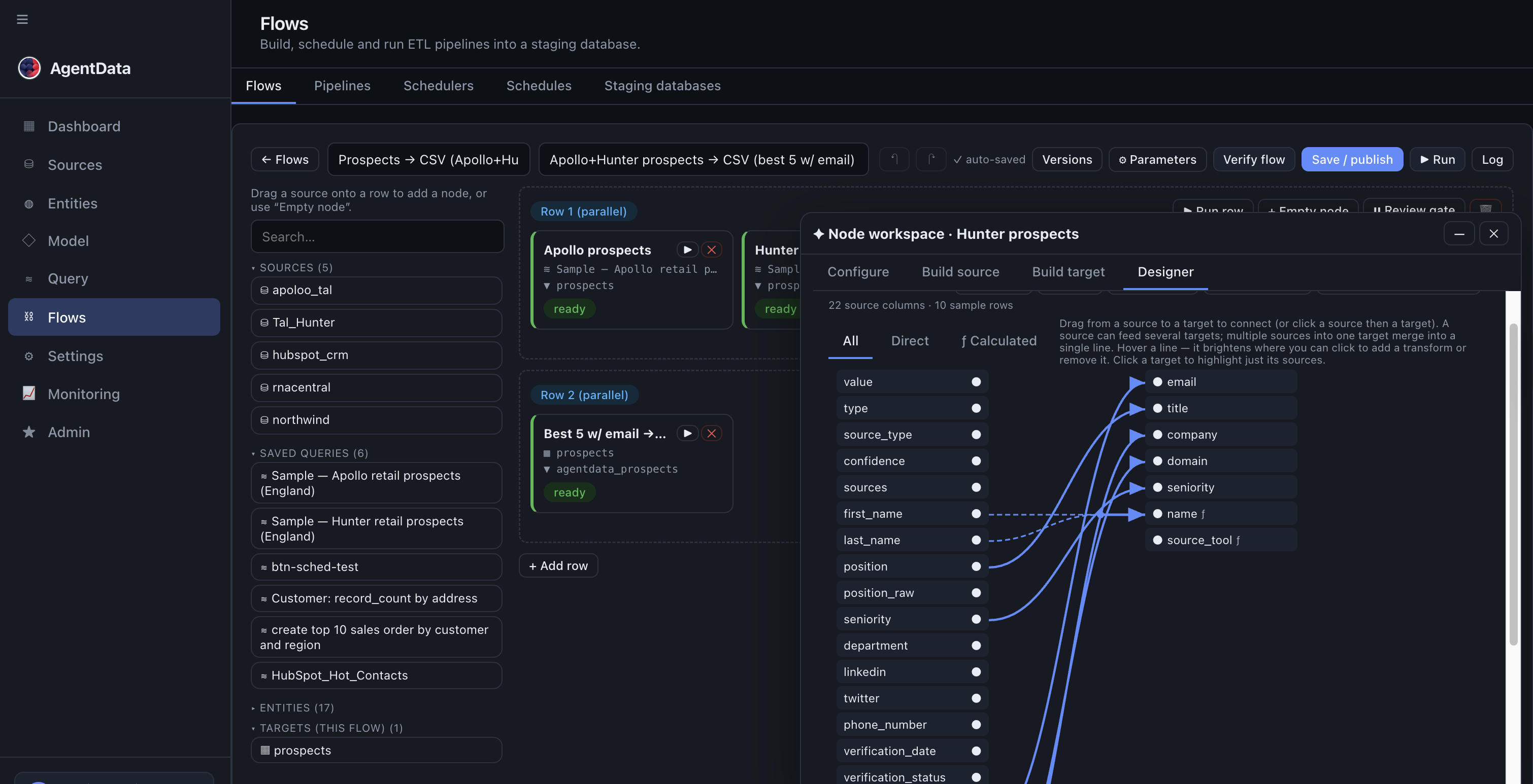 The flow builder
