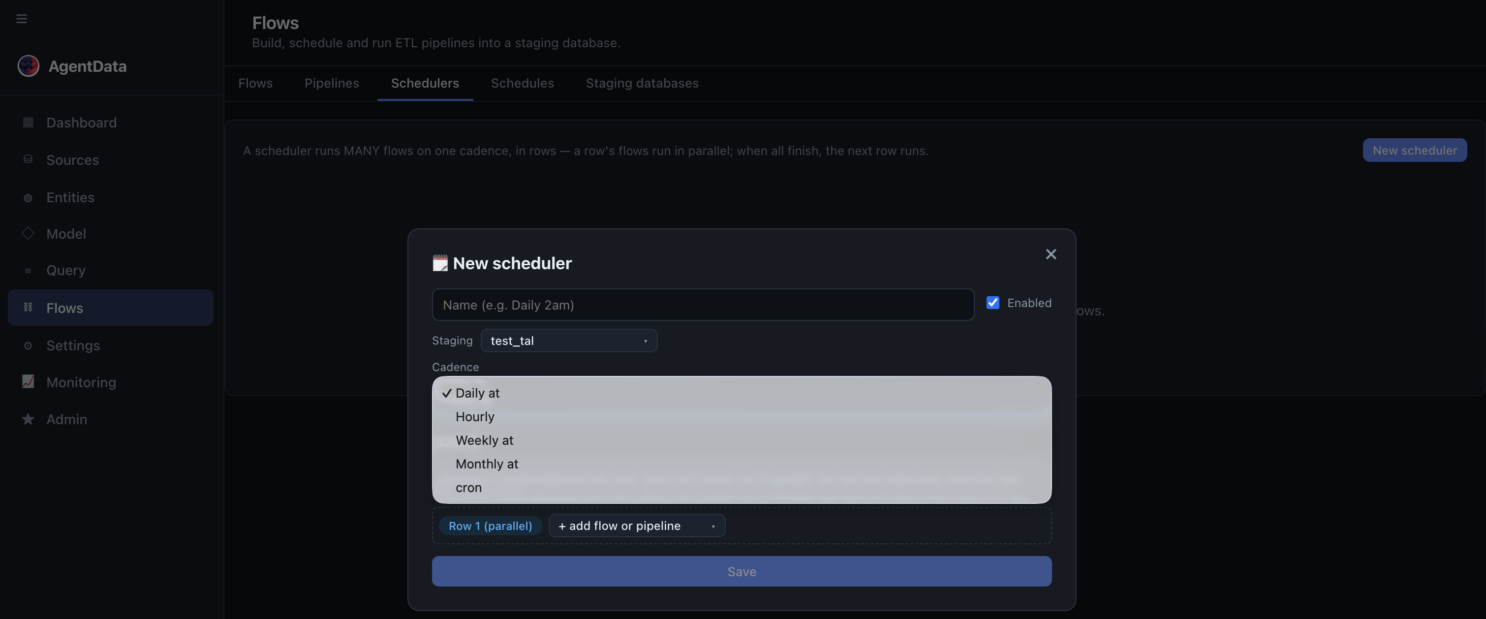 Scheduling flows and pipelines